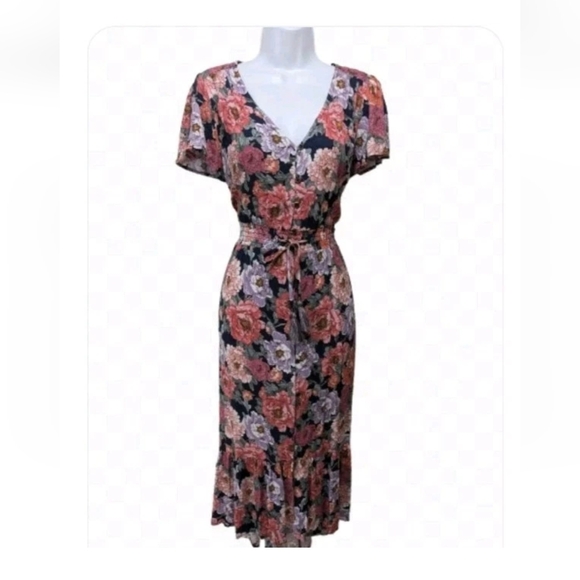 NWT Knox Rose Maxi Dress S Short Sleeve Floral Cottage NEW #7500 - Picture 1 of 8